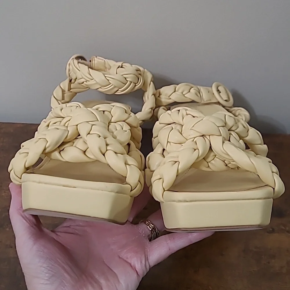 Circus NY by Sam Edelman MABLE Chunky Pale Yellow Platform Sandals size 10